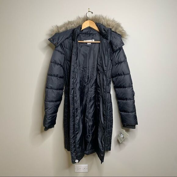 Larry Levine Faux-Fur-Trim Quilted Down Coat - M - Picture 3 of 7